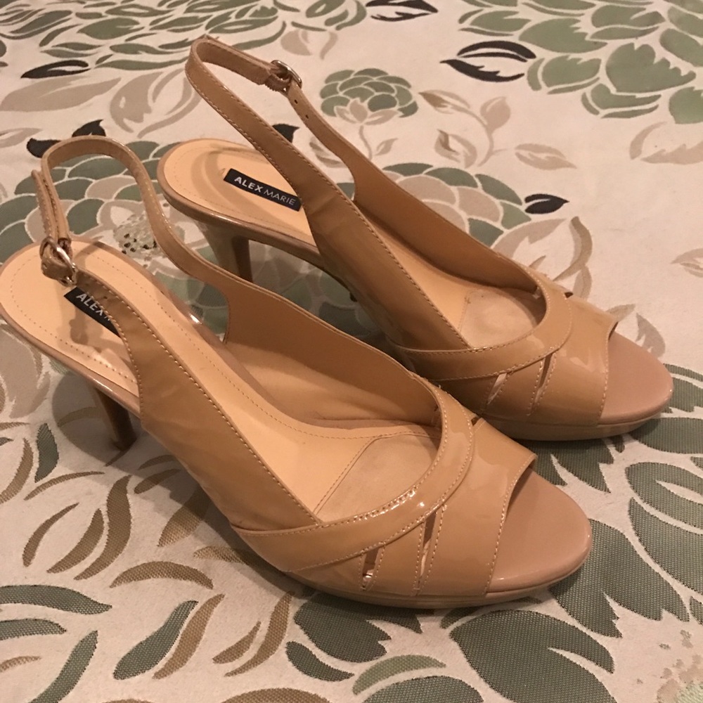 Alex Marie natural peep toe heels